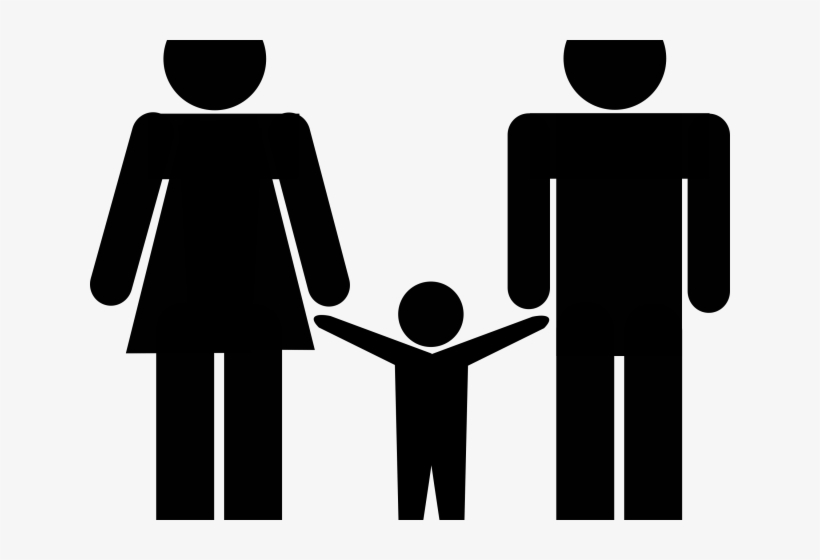 People Silhouette Clipart Bathroom Sign - Small Family Icon Png, transparent png #1383817