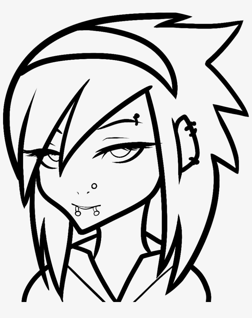 28 Collection Of Emo Boy Coloring Pages - Easy Emo Girl Drawing, transparent png #1383823