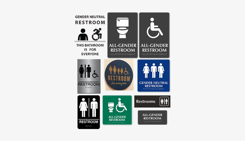 Examples Of Gender-neutral Bathroom Signs - Restroom Sign, transparent png #1383853