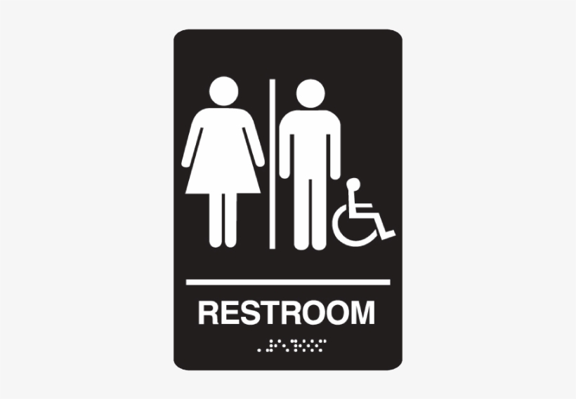 Handicap Accessible Unisex Bathroom Braille Sign - Restroom Signs, transparent png #1383892
