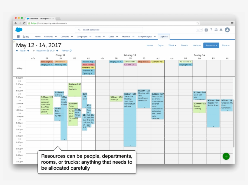 Resource Scheduling In Salesforce Lightning - Calendar, transparent png #1383967