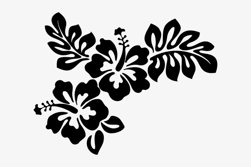 Free Flower Clipground Vector - Hawaiian Flower Clip Art Black And White, transparent png #1384596