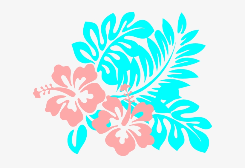 Aqua Hibiscus Flower Use Like Base64 Msr-7 - Hibiscus Clip Art, transparent png #1385102