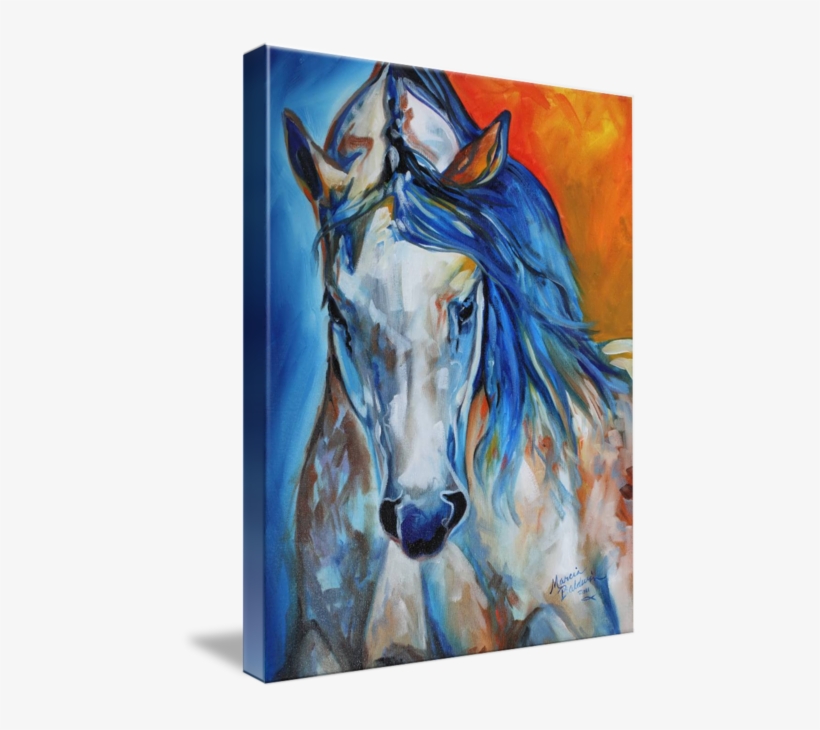 "royalty Equine Abstract" By Marcia Baldwin - Marcia Baldwin Blue Horse Paintings, transparent png #1385630