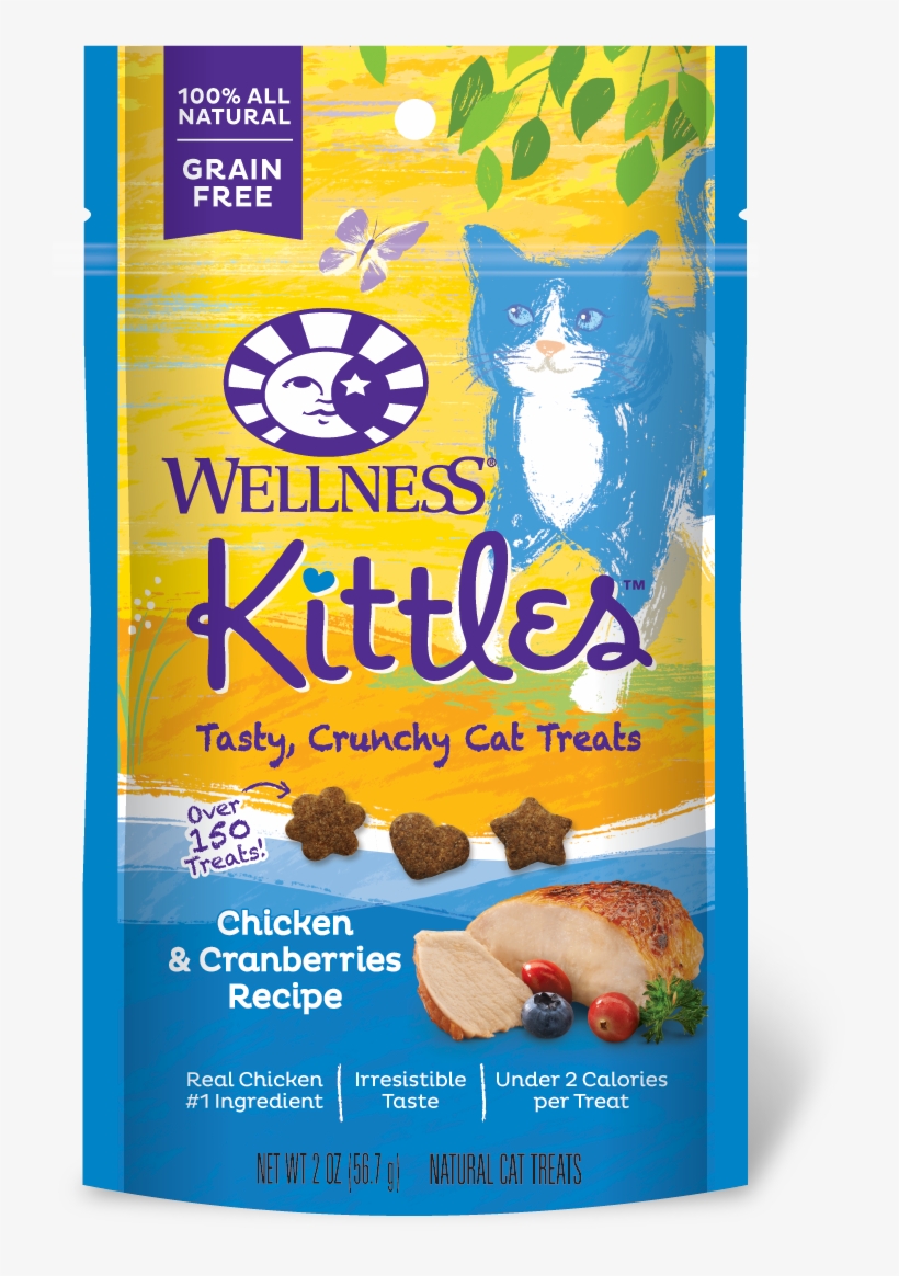 Chicken & Cranberry - Wellness Kittles Crunchy Natural Grain Free Cat Treats,, transparent png #1386059