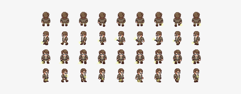 Professor Walk Cycle No Hat - Sprite Sheet Walk Cycle 8 Bit, transparent png #1386668