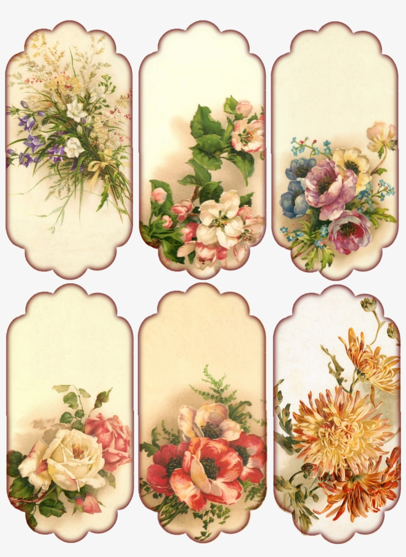 Free Vintage Christmas Tag - Tags Florales, transparent png #1386957