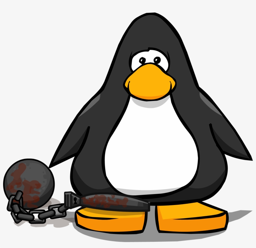 Ball And Chain On A Player Card - Penguin With Hard Hat, transparent png #1387091