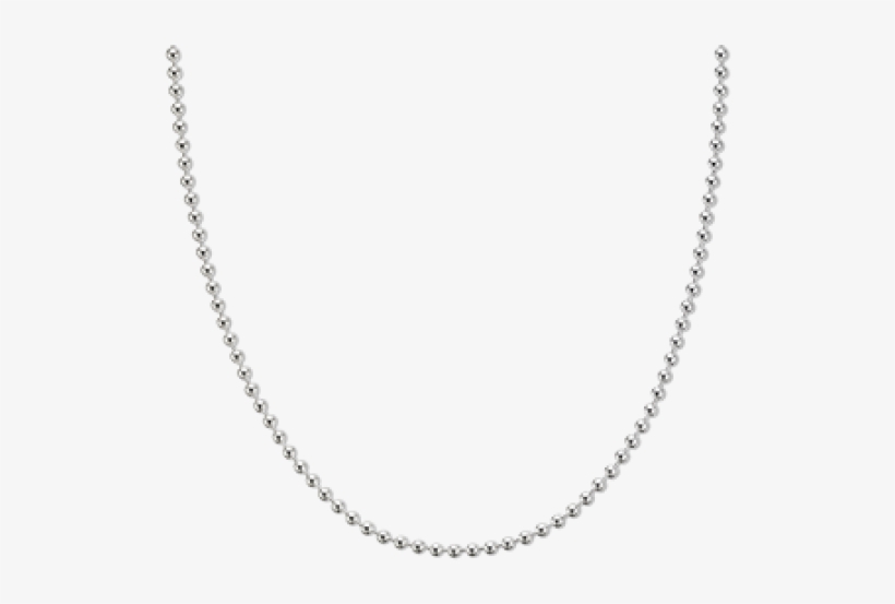 Silver Ball Chain 50cm - Necklace, transparent png #1387403