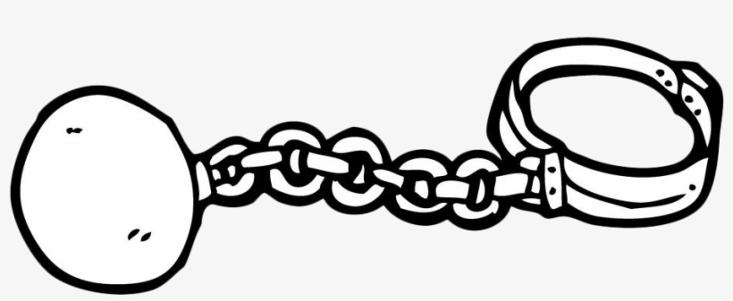 Clip Art Black And White Stock Ball And Cartoon Clip - Ball And Chain Clipart White, transparent png #1387496