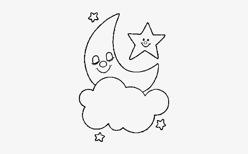 Coloring Page Moon And Stars, transparent png #1387522