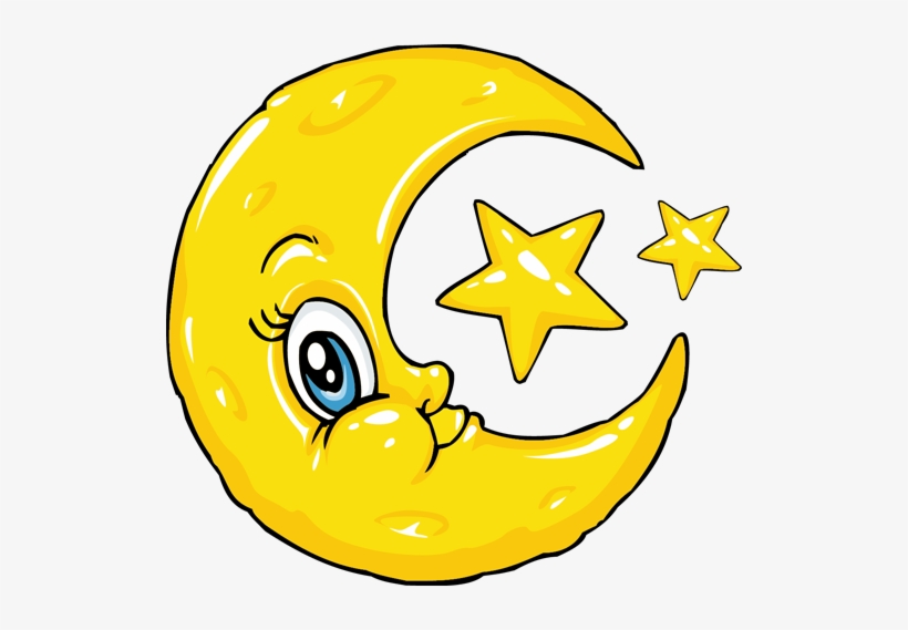 Kids Moon & Stars Bedroom Sticker - Clipart Of Moon And Stars, transparent png #1387677