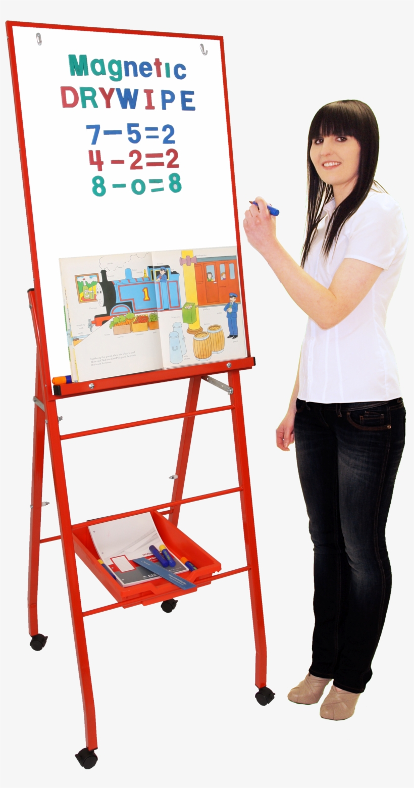 Single Boarded Mobile 'a-frame' Easel 'portrait Style' - Youngstart Height Adjustable Mobile Whiteboard Easel, transparent png #1388397
