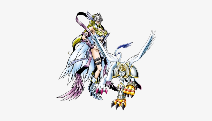 Perfect And Armor Digimon - Digimon Twitter Angewomon And Ladydevimon, transparent png #1388634