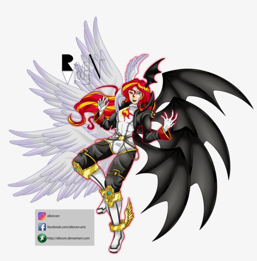 Allocen, Crossover, Demon, Digimon, Equestria Girls, - Angel And Demon Fusion, transparent png #1388657