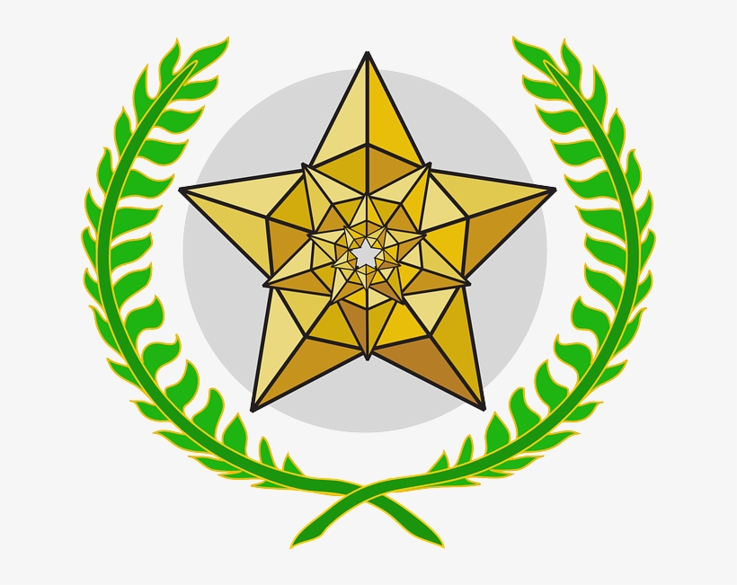 Award, Trophy, Laurel Wreath, Laurels, Star, Gold - Ảnh Vòng Nguyệt Quế, transparent png #1388799