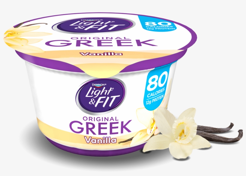 Vanilla Greek Yogurt - Dannon Light & Fit Greek Nonfat Yogurt, Toasted, transparent png #1389115