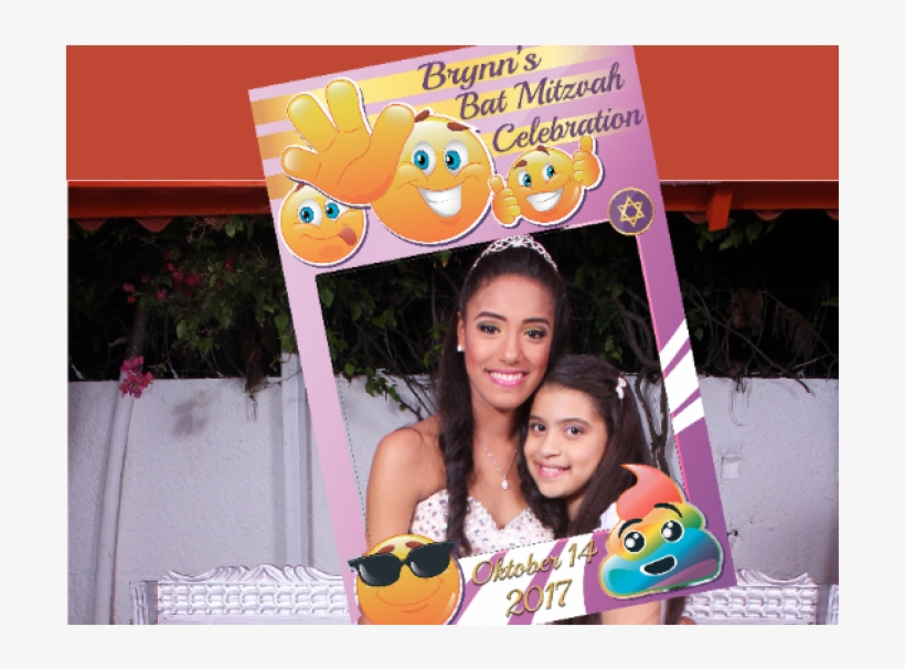 Large Custom Emoji Bat Mitzvah Photo Booth Prop Frame - Birthday, transparent png #1389466