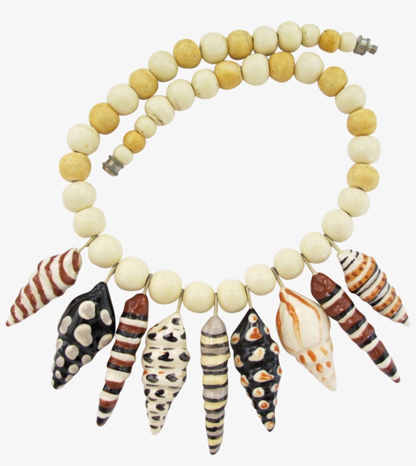 Flying Colors Ceramic Sea Shells Necklace - Bead, transparent png #1389535