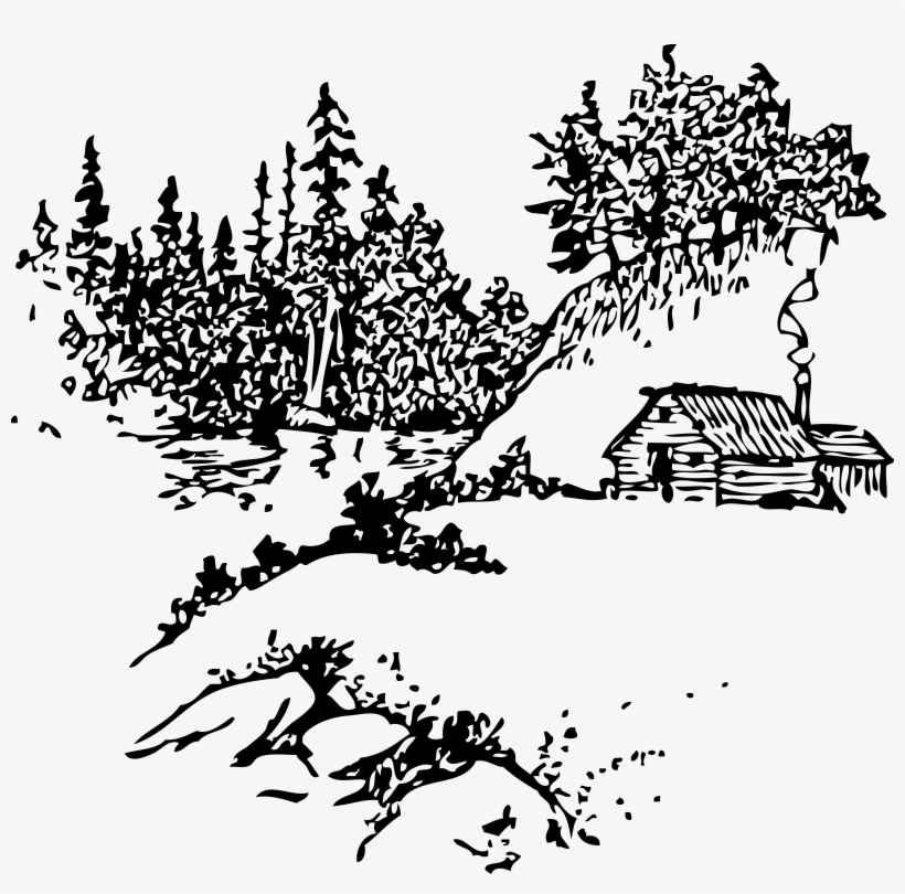 This Free Icons Png Design Of Cabin Along Stream, transparent png #1389589