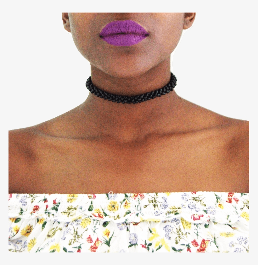 Beaded Single Choker Necklace - Choker, transparent png #1389660