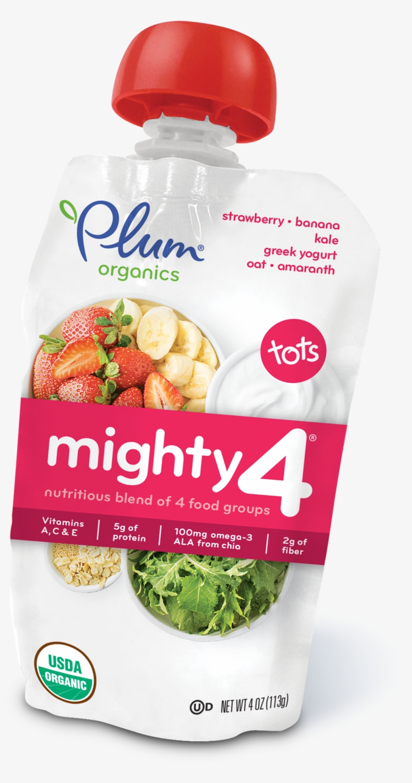 Strawberry•banana, Kale, Greek Yogurt, Oat•amaranth - Plum Organics Mighty 4, transparent png #1389957