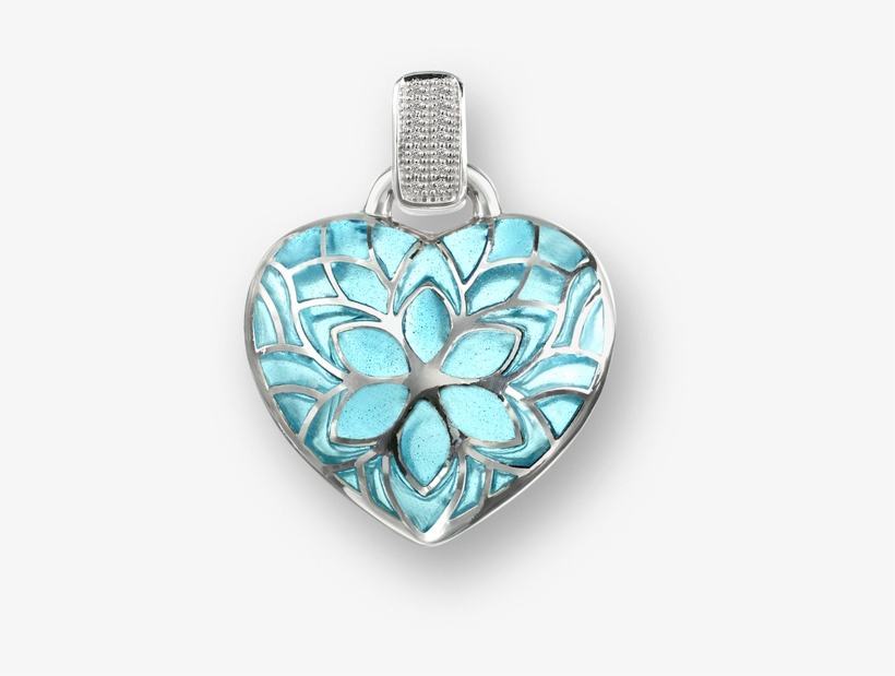 Nicole Barr Designs Sterling Silver Heart Choker Necklace-blue - Blue Heart Choker Necklace - Sterling Silver, transparent png #1390190