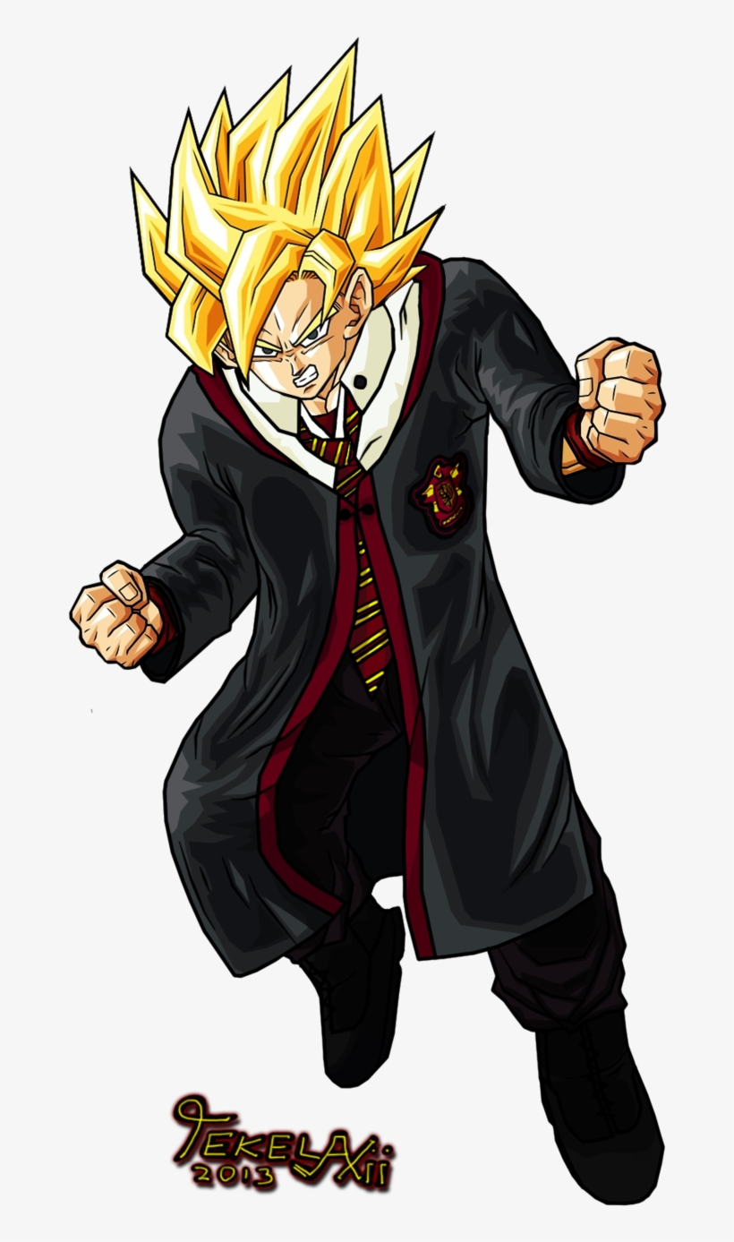 Goku Gryffindor By Tekelaxii-d5vasgr - Harry Potter Dragonball Z, transparent png #1390393