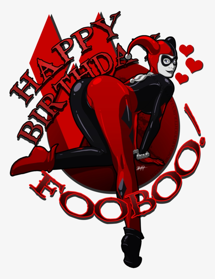 Drawn Harley Quinn Birthday - Harley Quinn, transparent png #1390476