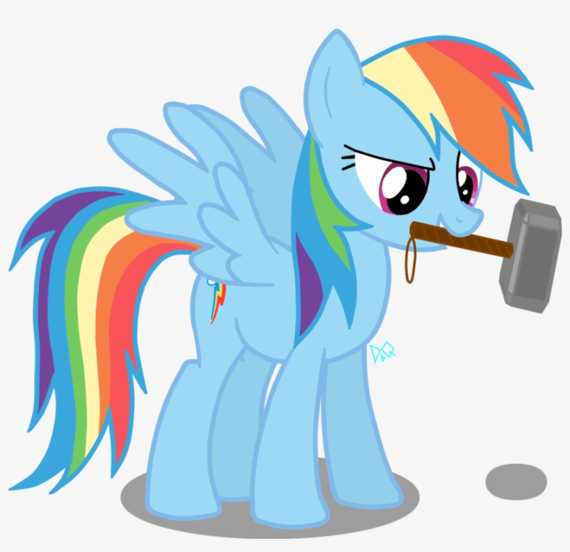 Hammer, Mjölnir, Rainbow Dash, Safe, Thor - Cartoon, transparent png #1394254