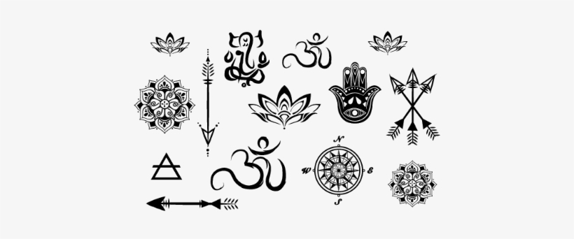 Yoga Minis Temporary Tattoo Set - Yoga Tattoo, transparent png #1394344