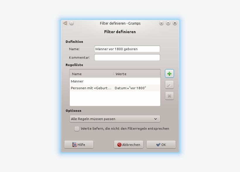 Define Filter Dialog Custom Filters Example 41 De - Gramps, transparent png #1394731