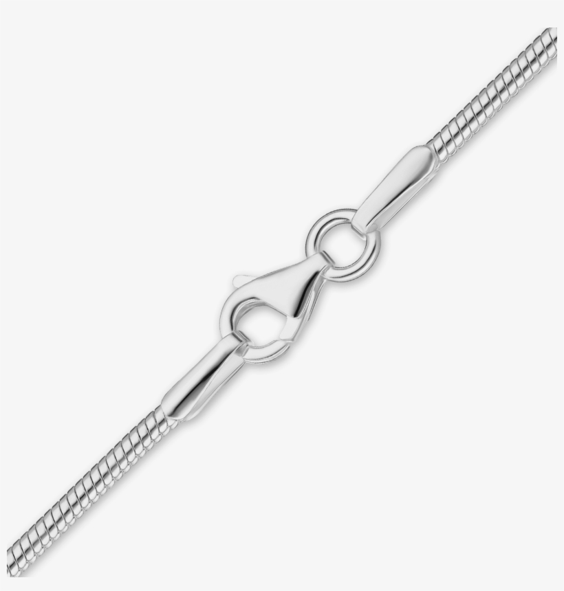 Finished Snake Finished Chain In Sterling Silver - Silver, transparent png #1395510