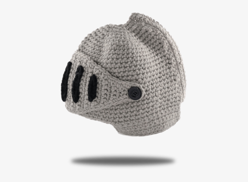 A Gray Beanie That Looks Like A Knight's Helmet - Hat, transparent png #1395549