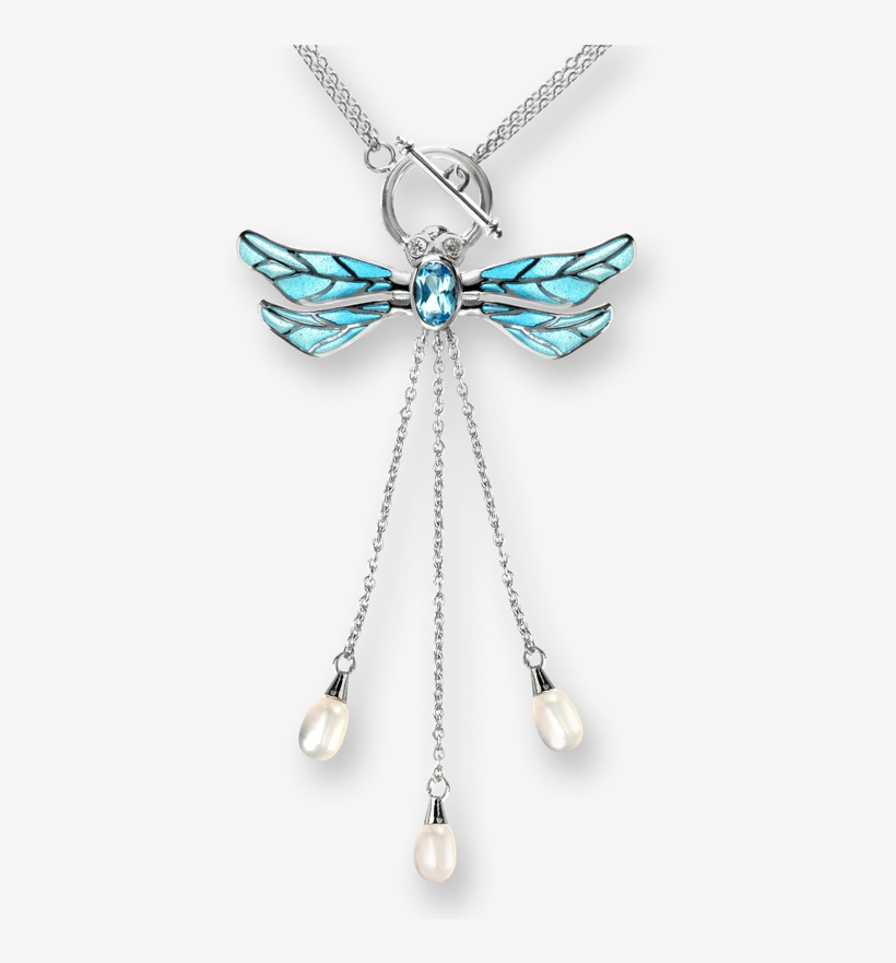 Nicole Barr Designs Sterling Silver Dragonfly Necklace-blue - Diamond Necklace With Transparent Background, transparent png #1395573