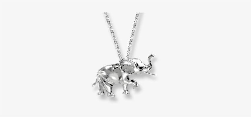 Sterling Silver Elephant Necklace -polished - Nicole Barr Elephant Necklace, transparent png #1395942