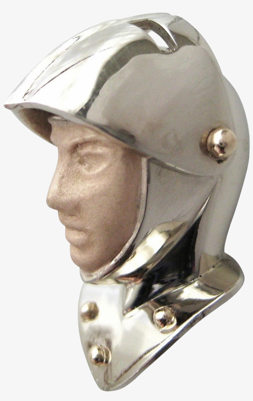Gold & Enamel Knight Helmet Pendant By Gandsco On Ruby - Hard Hat, transparent png #1396077