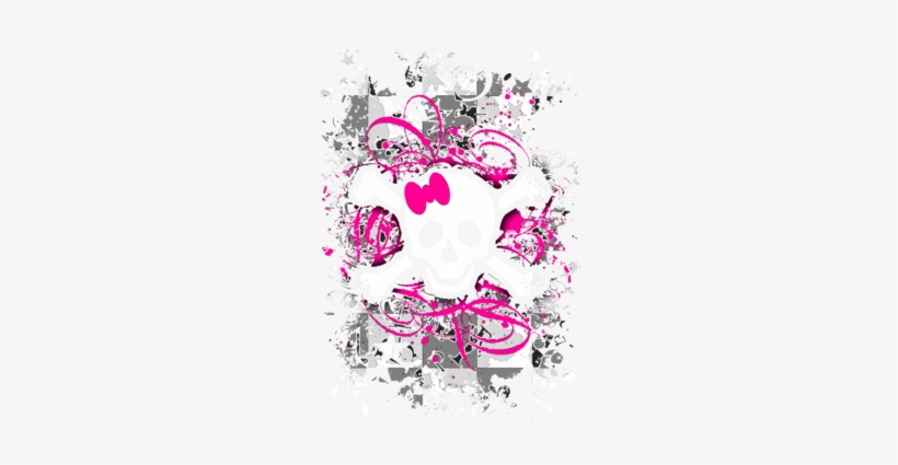 Splatter Girly Skull - Girly Skull Png, transparent png #1396211
