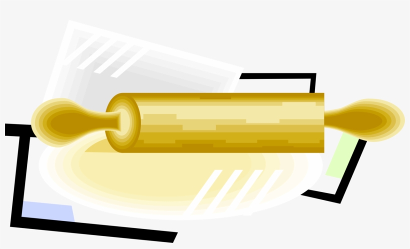 Vector Illustration Of Rolling Pin Rolls And Flattens - Illustration, transparent png #1397015
