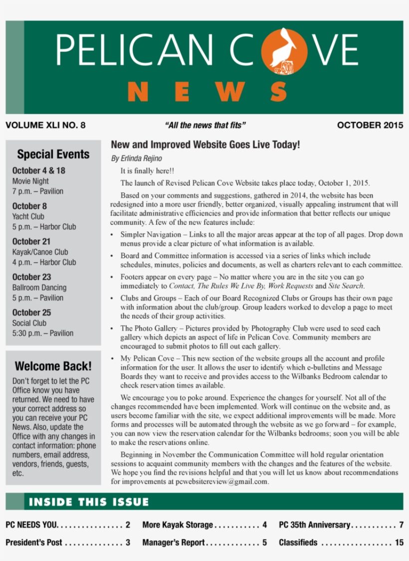 Pelican C N E W S Volume Xli No - Paper, transparent png #1397933