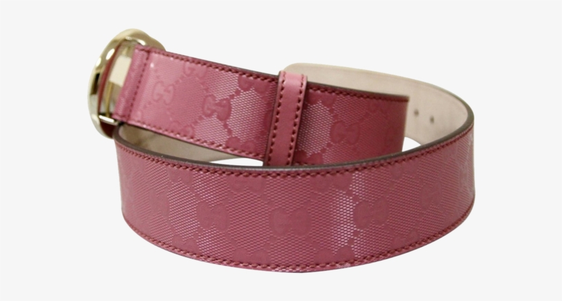 Gucci Women's Pink Gg Canvas Interlocking G Buckle - Belt, transparent png #1398115