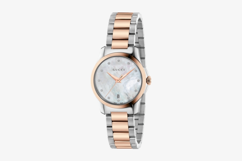 Gucci G Timeless Silver Dial Two Tone Women's Watch, transparent png #1398324