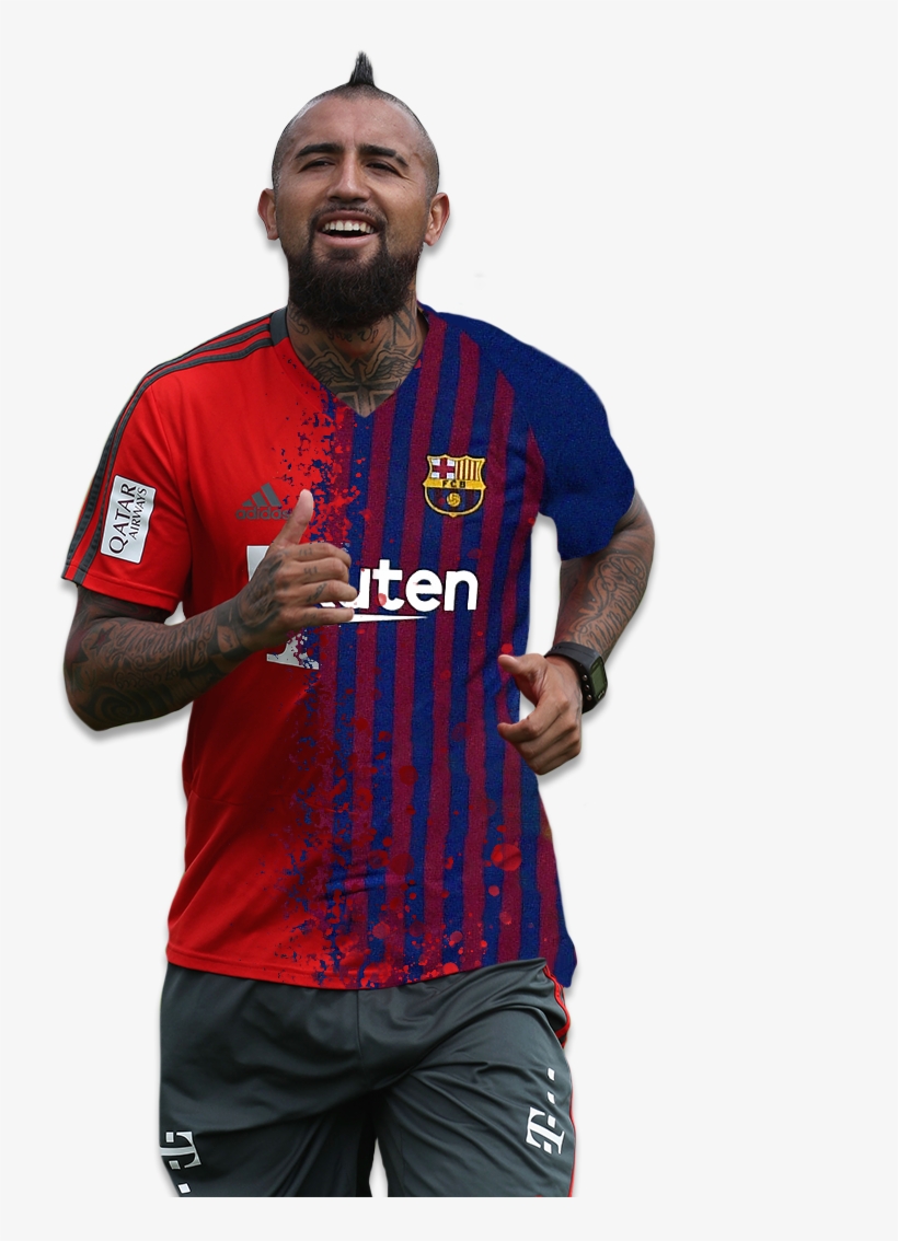 3 Aug - Arturo Vidal Barca Shirt, transparent png #1399024