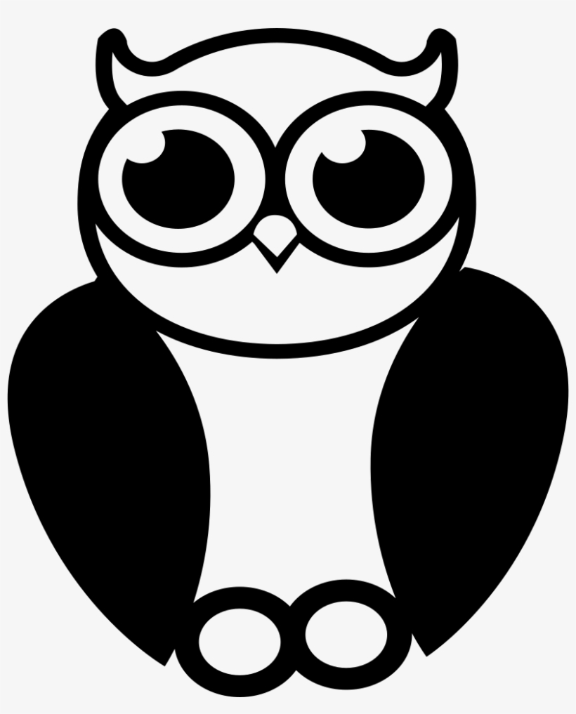 Owl Sage Symbol Comments - Black And White Owl Png, transparent png #1399306