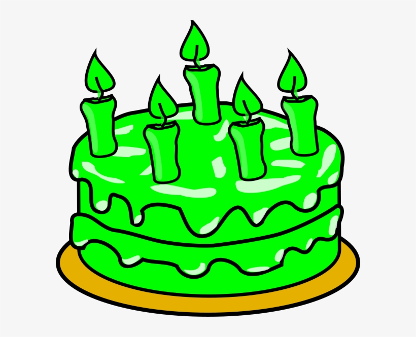 Green Cake Clip Art At Clker - Clipart Birthday Cake Transparent Background, transparent png #1399817