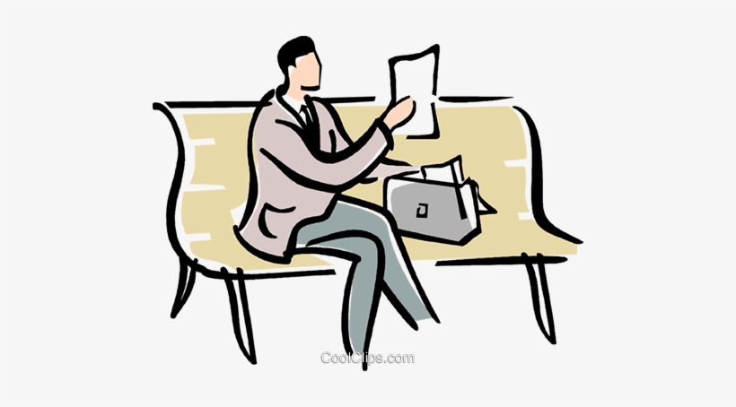 Man Sitting On A Park Bench Royalty Free Vector Clip - Как Нарисовать Сидящего Человека На Скамейке, transparent png #1399864