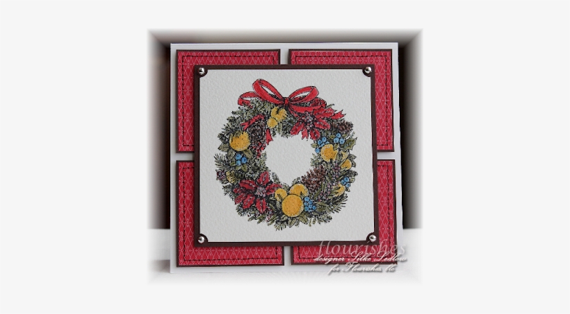 The Wreath Was Inked With Memento Black Onto European - Picture Frame, transparent png #140561