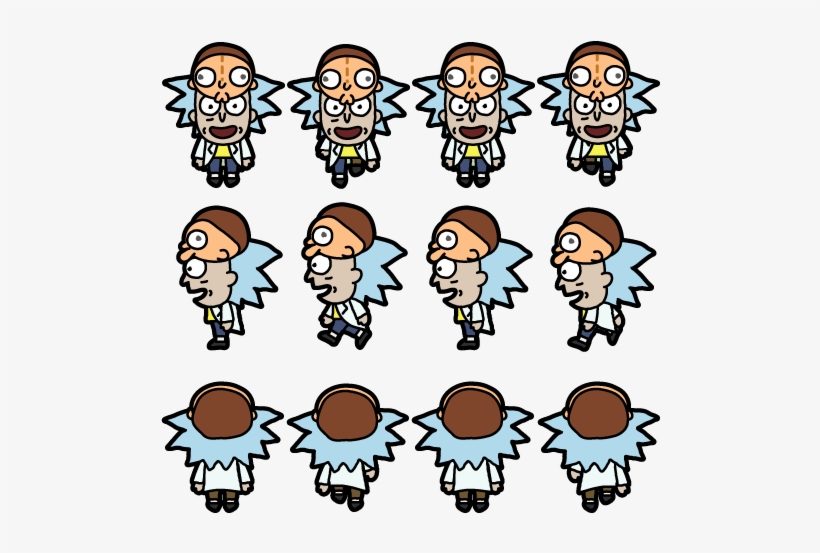 Pocket Mortys Super Fan Rick Side1 - Rick And Morty Sprite, transparent png #140723