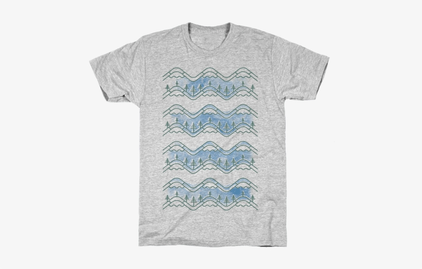 Watercolor Mountains Mens T-shirt - Bob Newby Superhero Shirt, transparent png #141239