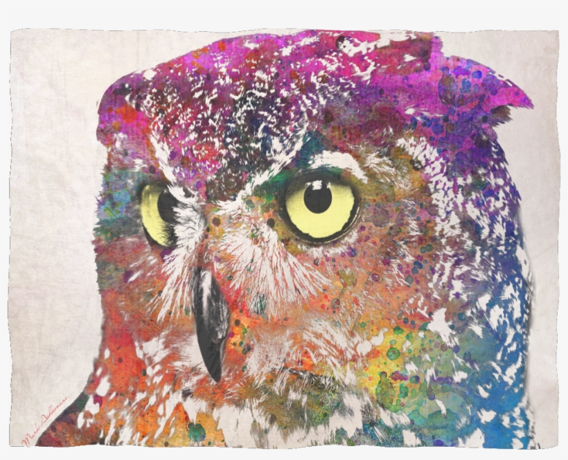 Owl Fleece Blanket - Trademark Art Mark Ashkenazi 'owl Drowing' Gallery, transparent png #141918